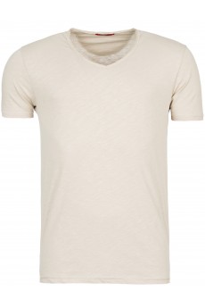 Young & Rich Tunika T-Shirt mit Kapuze Beige